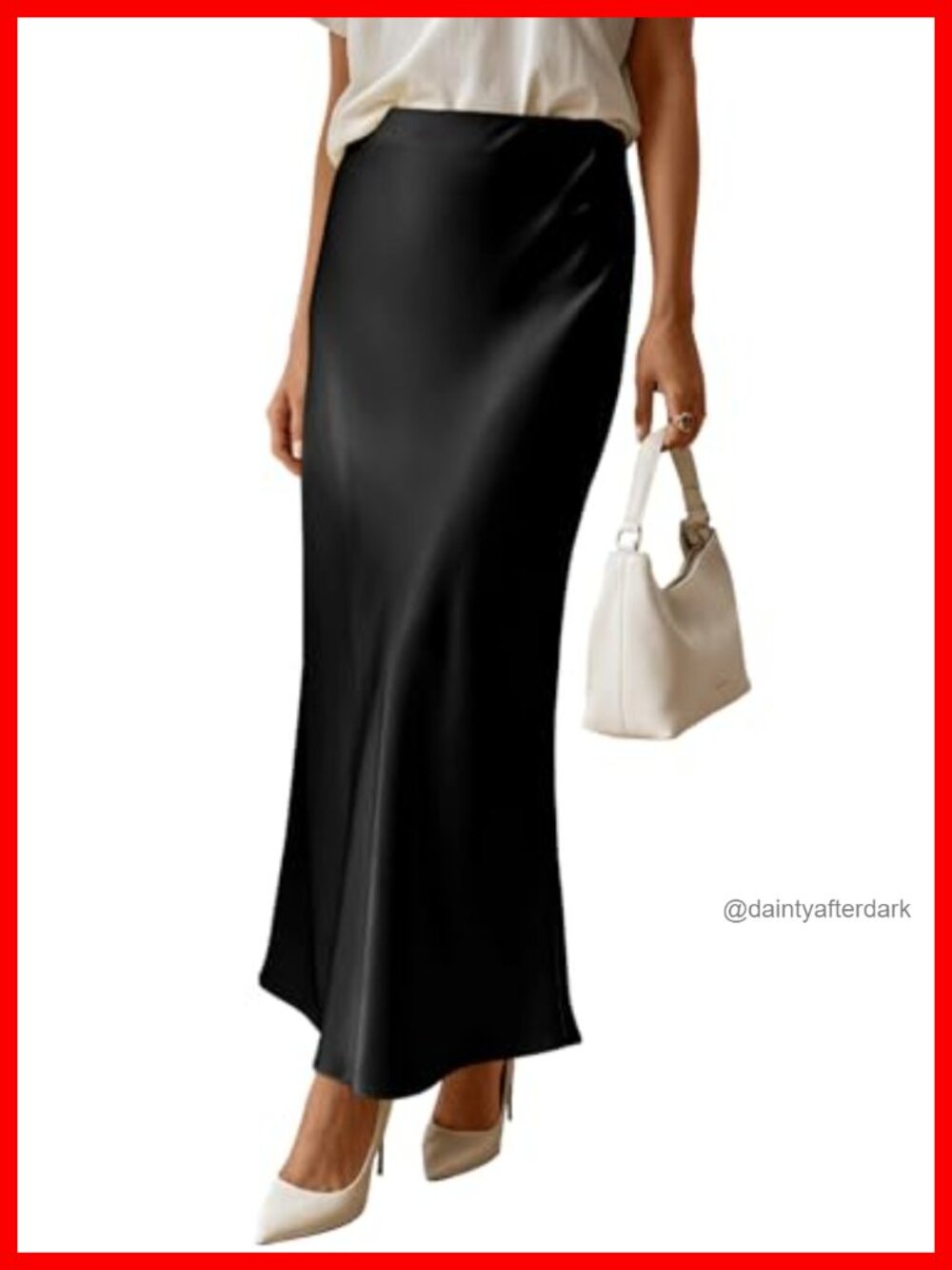 Women's Satin Maxi Skirt High Waisted Flowy A-Line Formal Slip Skirt